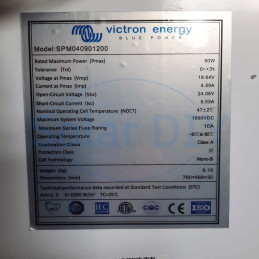 90W Victron Mono Panel Label