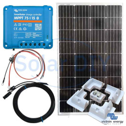 130W Solar Kit Victron Panel and 75/15 MPPT Controller Mounts