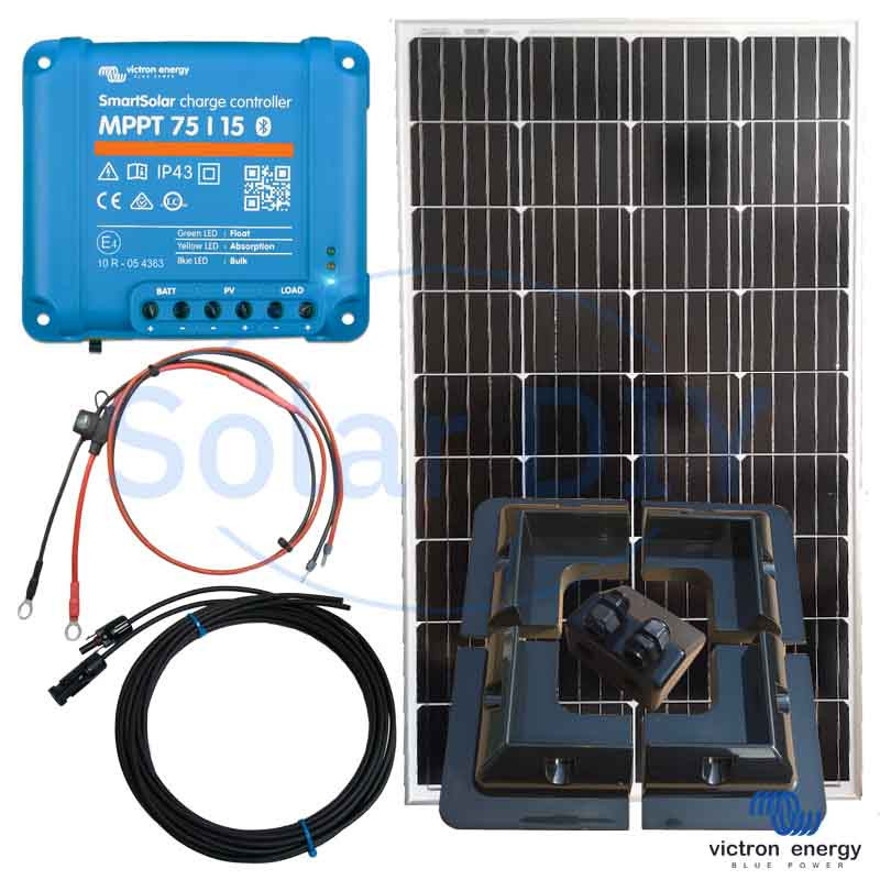 130W Solar Kit Victron Panel and 75/15 MPPT Controller Mounts