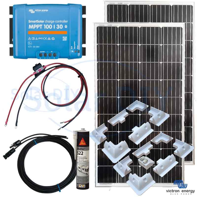 370W Solar Kit Victron Panel and 100/30 MPPT Controller White Mounts