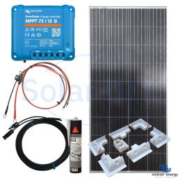 185W Solar Kit Victron Panel 75/15 MPPT Controller Mounts Sikaflex