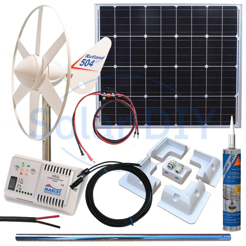 Marine Hybrid Kit Rutland 504 Victron 90W Mono