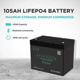 FOXYGEN - 105Ah Lithium Battery with Bluetooth & Heating Overview