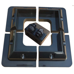 5 Piece Black ABS Mounting Kit with Cable Gland