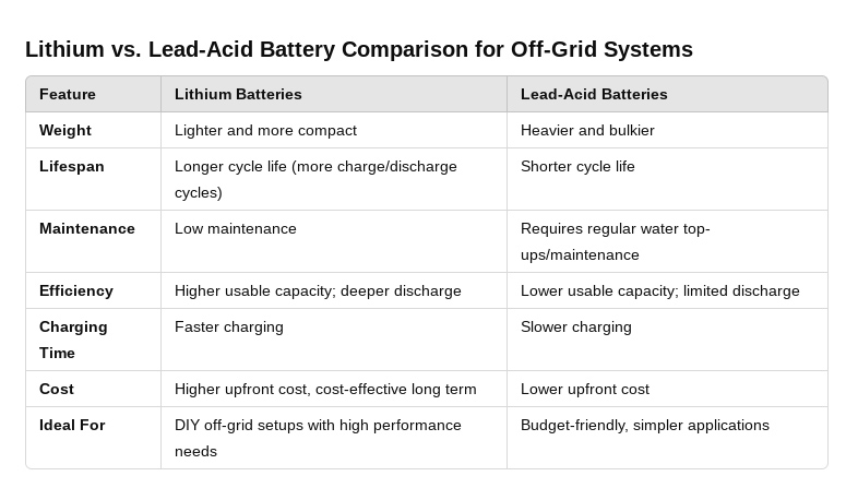 Lithium vs Lead Acid